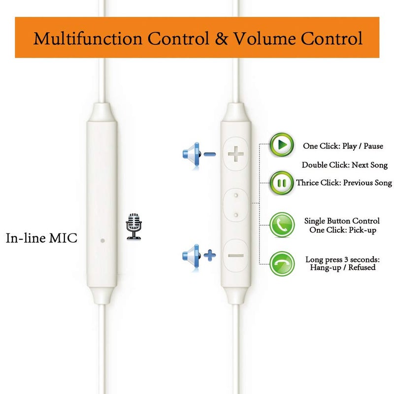 MAXROCK Sleep Earbuds, Ultra-Soft Comfortable Noise Isolating Earplugs Workout Headphones in-Ear Earphones w/Mic & Volume Control - Perfect for Side Sleeper Air Travel, Meditation & Insomnia(White) - Image 3